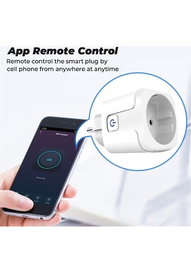 Ulzyvf Akıllı Soket 20a Ab Fiş, Zamanlayıcılı Cep Telefon Kontrol, Uzaktan Kumandalı Ev Soketi, Enerji Monitörü
