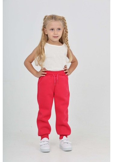 Toontoy Kız Çocuk T Logo Nakışlı Eşofman Alt Fuşya