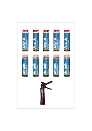 Soudal Silikonize Akrilik Mastik Beyaz 500gr 10 Adet 1 Adet Tabanca