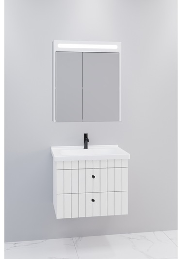 Petit 65 Cm Banyo Dolabı Npl Aynalı Beyaz - Boy Dolap Hariç Beyaz