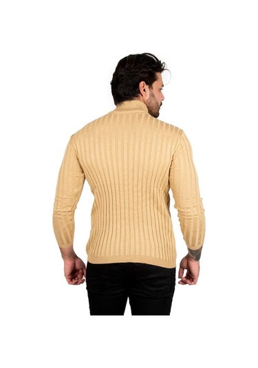 Deepsea Erkek Camel Yarım Balıkçı Örme Kazak 2100017 Camel