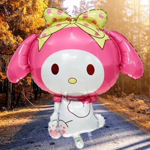 Folyo Balon My Melodi -kuromi Temalı 80x75 Pembe Büyük Doğum Günü Parti Balonu Çok Renkli