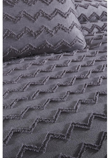 Çeyiz Diyarı Lumpa 2 Parça Tek Kişilik Pike Takımı Antrasit Antrasit