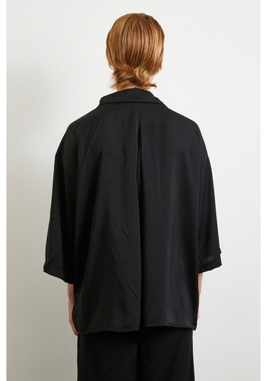 Dökümlü Romantik Gömlek Siyah Siyah