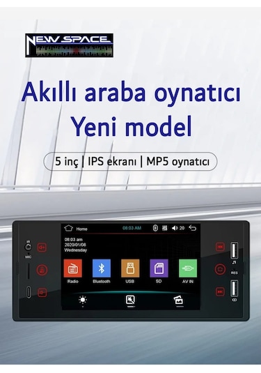 150-mp5 5 İnç İps Ekran-yeni Model-mırror Lınk-usb-aux-bluetooth-
