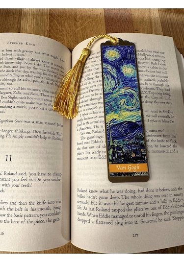 Sanatsal Tablo Temalı Metal Kitap Ayracı Van Gogh-yıldızlı Gece