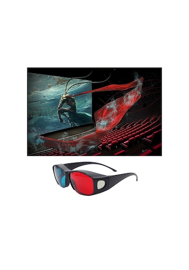 Kırmızı Mavi 3d Gözlük Anaglyph Çerçeveli 3d Görüş Gözlükleri Oyun Stereo Film Boyutlu Gözlük Plastik Gözlük