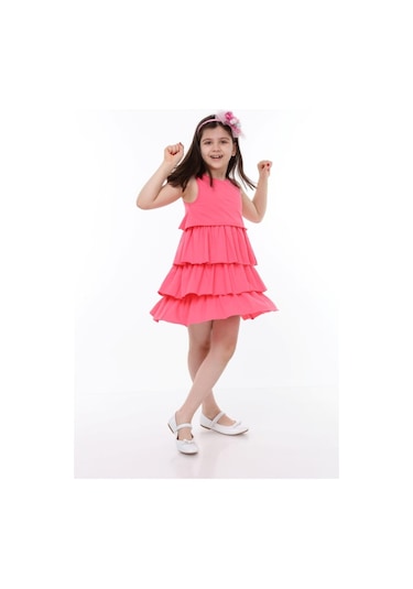 Neslice Kız Çocuk 3 Katlı Elbise
