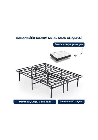 Aksviva Smart Base Çift Kişilik Katlanır Metal Karyola