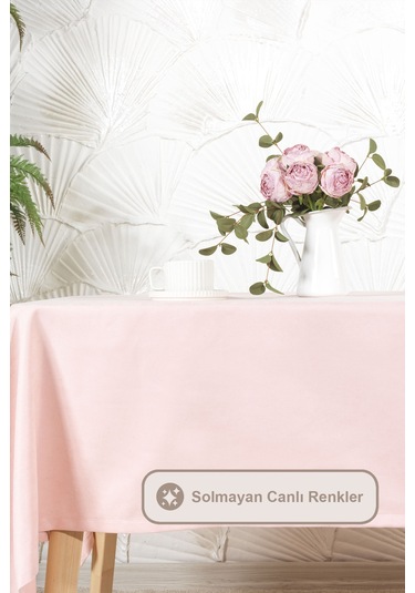 Elart Soft Masa Örtüsü Kadife Dikdörtgen 150x220 Cm Pudra Pudra