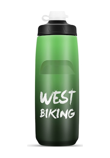 Batı Bisiklet 750ml Bisiklet Su Şişesi Taşınabilir Açık Bisiklet Su Bardağı, Renk: Siyah Yeşil Degrade Diğer