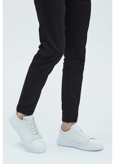 Tamer Tanca Erkek Hakiki Deri Beyaz Sneakers & Spor Ayakkabı 04 2501 Erk Ayk Y23 Beyaz Fltr Beyaz