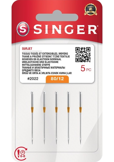 Büro Ev Ofis Dikiş Makinesi İçin 12no 5parça Overlok İğnesi Seti