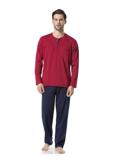 Pierre Cardin 5560 Bordo Damatlık Ropteşambr 5'li Pijama Set 001