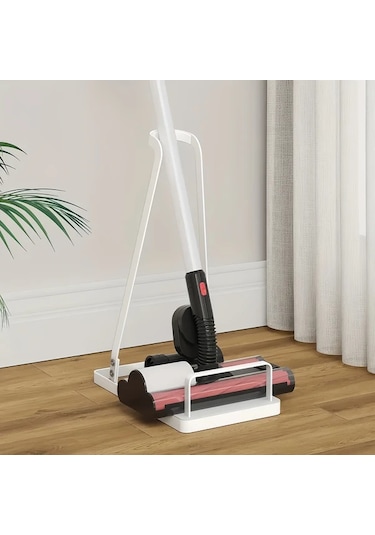 Fochsia High Gloss White 3-reinforced Version El Süpürgesi Standı Bağımsız Depolama Rafı Düzenleme Ünitesi