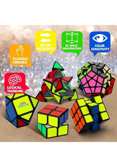 Zeka Küpü Seti 2x2,3x3,pyramid,skewb,megaminx Speed Cube Set 5 Parça