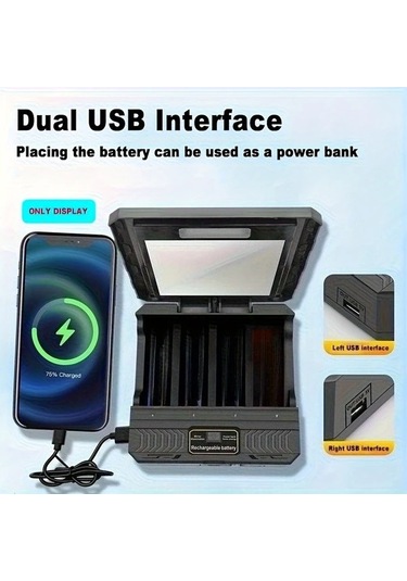 Xuweiwei 2000mah Güneş Litium İyon Pil Şarj Cihazı 3.7v Çok Fonksiyonlu Usb Akıllı 18650 26650 21700 18500 16340 14500 Li İon Pil Şarj Cihazı