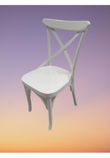 Bengimobilya Sandalye Çapraz Model Klasik Mobilya Kayın Torna Retro 4Adet Parl