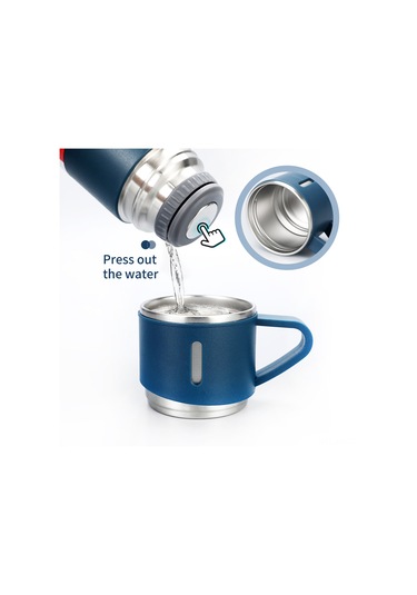 Ximistore9 304 Çelik Isı Yalıtımlı Termos Seti, 500ml, Dış Mekan Ve Araç İçin, 3 Bardaklı, Isı/sıcak Saklama, Dayanıklı Siyah