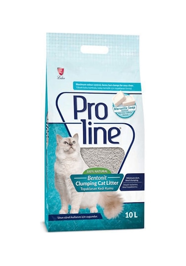 Proline Marsilya Sabunu Kokulu İnce Topaklaşan Bentonit Kedi Kumu 10 L
