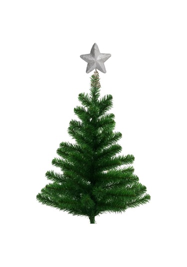 Yılbaşı Ağaç Tepelik 15cm Gümüş Pullu Yaylı Yıldız Diğer