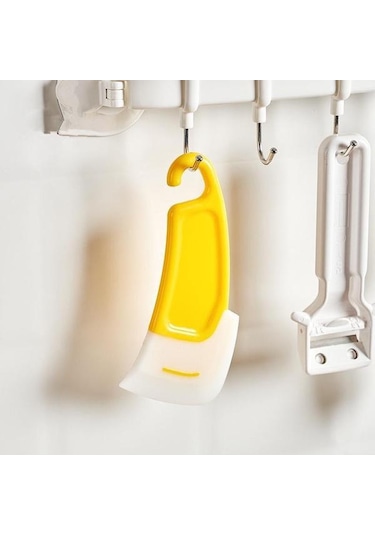 1/2 Adet Mutfak Silikon Yumuşak Kazıyıcı Yemek Kirli Kızartma Tavası Bulaşık Tencere Temizleme Spatula Yıkama Aletleri Mutfak Aletleri Sarı