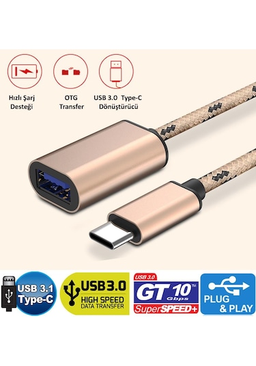 Gplus Tc319 Utv007 Chip Android Video Dvr Uyumlu Type C Otg Kablo