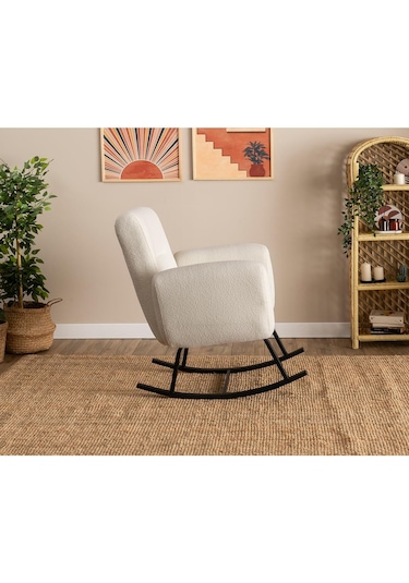 Pafu Kono Tv / Dinlenme / Baba / Emzirme Koltuğu Sallanan Sandalye - Teddy Beyaz