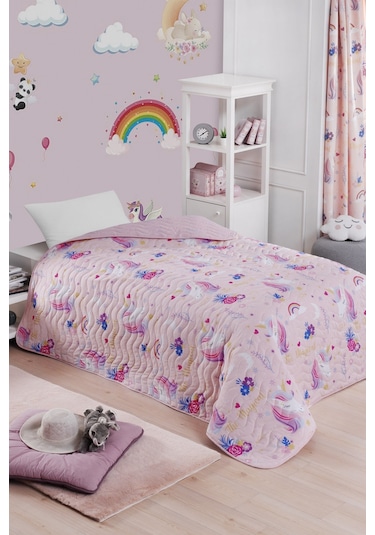Eponj Home Çok Amaçlı Örtü Tek Kişilik Magical Pembe