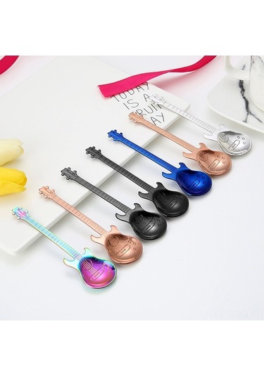 Ulzyvf Müzik Barları İçin 304 Paslanmaz Çelik Gitar Kahve Kaşığı - 5 Renk Diğer