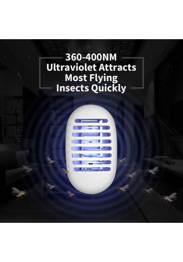 Leezsing Evler İçin Mini Toprak Sinek Öldürücü Lambası - Mor Işık Dalgalarıyla Çekme + Elektrik Çarpımı İle Yok Etme - Sessiz Çalışma - Güvenli Dış Kafes - Siyah - Avrupa Standartı 110v-240v