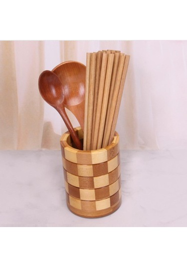 Suntek Doğal Bambu Mutfak Yemek Çubukları Gereçleri Tutucu