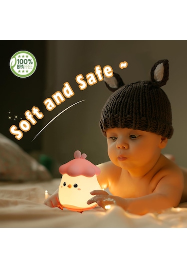 Woukksy Çocuk Gece Lambası Bebek Silikon Gece Lambası, Kawaii