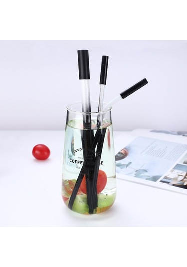 Ulzyvf Yeniden Kullanılabilir Renkli Metal Pipet Seti, Paslanmaz Çelik 8'li Yeşil