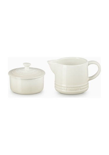 Le Creuset Seramik Sütlük Ve Şekerlik Seti Cezveler Krem 2