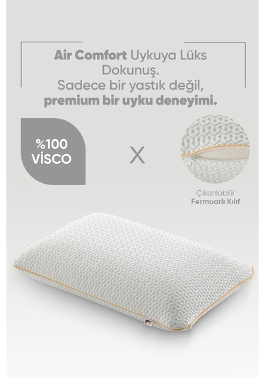 Visko Yastık - Ortopedik Uyku Yastığı - Tombul Düz Visco Yastık - Cilt Dostu Anti Uv Beyaz