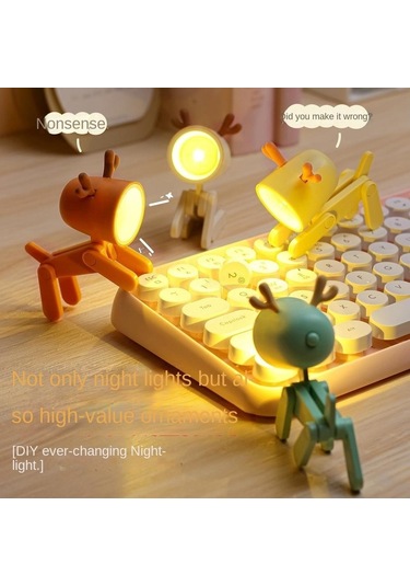 Soulader Katlanabilir Masaüstü Led Lamba Işık Ayarı Çalışma Odası Aydınlatma Yeşil