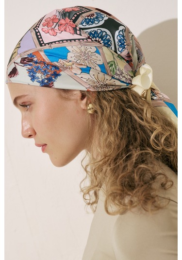 Saten Desenli Şal Guel Guel