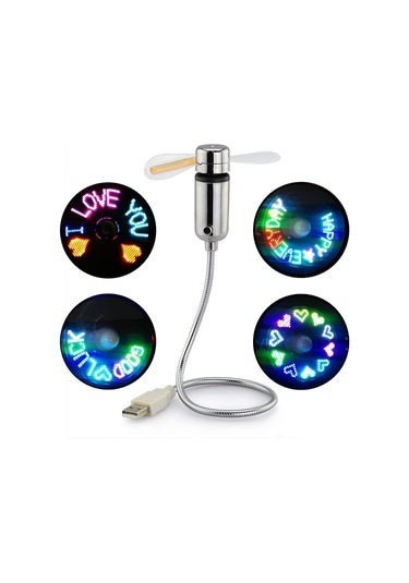 Gerçek Zamanlı Saat Ve Sıcaklık Ekranlı Küçük Usb Fanı, Kişisel Usb Led Saat Fanı