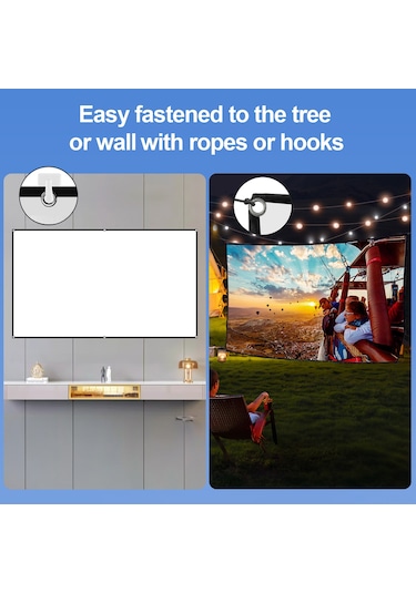 Geeksen 72" Taşınabilir Hd Projeksiyon Perdesi - Katlanabilir, Dayanıklı, Ev Sineması Ve Ofis Kullanımı İçin
