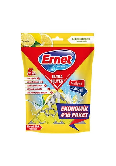 Ernet Ultra Hijyen Klozet Blok Limon Bahçesi 4x50 g