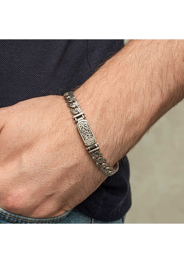 Blackcraft Gümüş Elişi Örgü Gurmet Erkek Bileklik Bc-e975cd Renkli