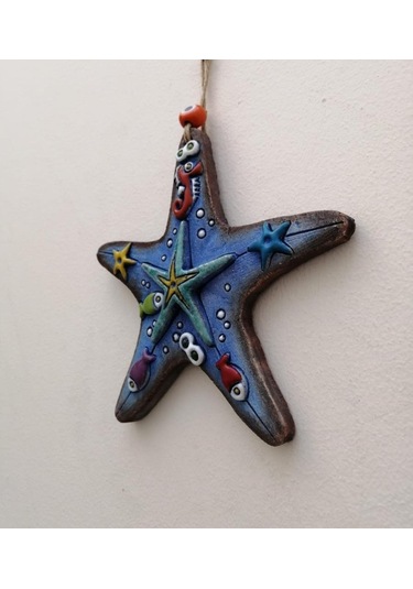 Özel Tasarım Deniz Yıldızı Seramik Duvar Süsü Ev Bahçe Duvar Dekorasyon