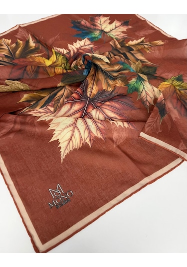 Mono Scarfs Soft Pamuk Eşarp-90 X 90 -06109 Kiremit