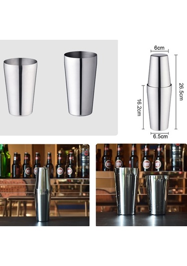Paslanmaz Çelik Boston Kokteyl Modülatörü Yüksek Sınıf Barmen Araçları / Premium Barware Araçları, Kapasite: 750 + 600ml