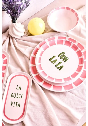 La Dolce Vita 8 Parça 2 Kişilik Yemek Takımı Cokrenklı Desenli