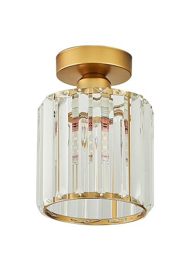 Yaozixa Kristal Avize - Yatak Odası, Koridor Ve Banyo İçin Şık Tavan Aydınlatması, E27 Duy Ampul Hariç Altın