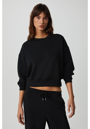 Kıerstan Kadın Scuba Kumaşlı Aşırı Yumuşak Oversize Siyah Eşofman Takımı