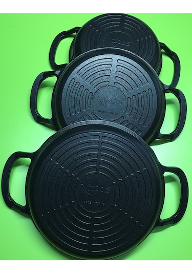 Ultra Lüx 3’lü Set Döküm Siyah Granit Sahan Tava 22cm-20cm-18cm