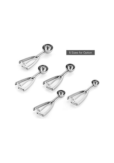 Monyee Paslanmaz Çelik Pistonlu Kova 55mm - Dondurma, Karpuz, Hamur Topları Kolay Oluşturur Diğer